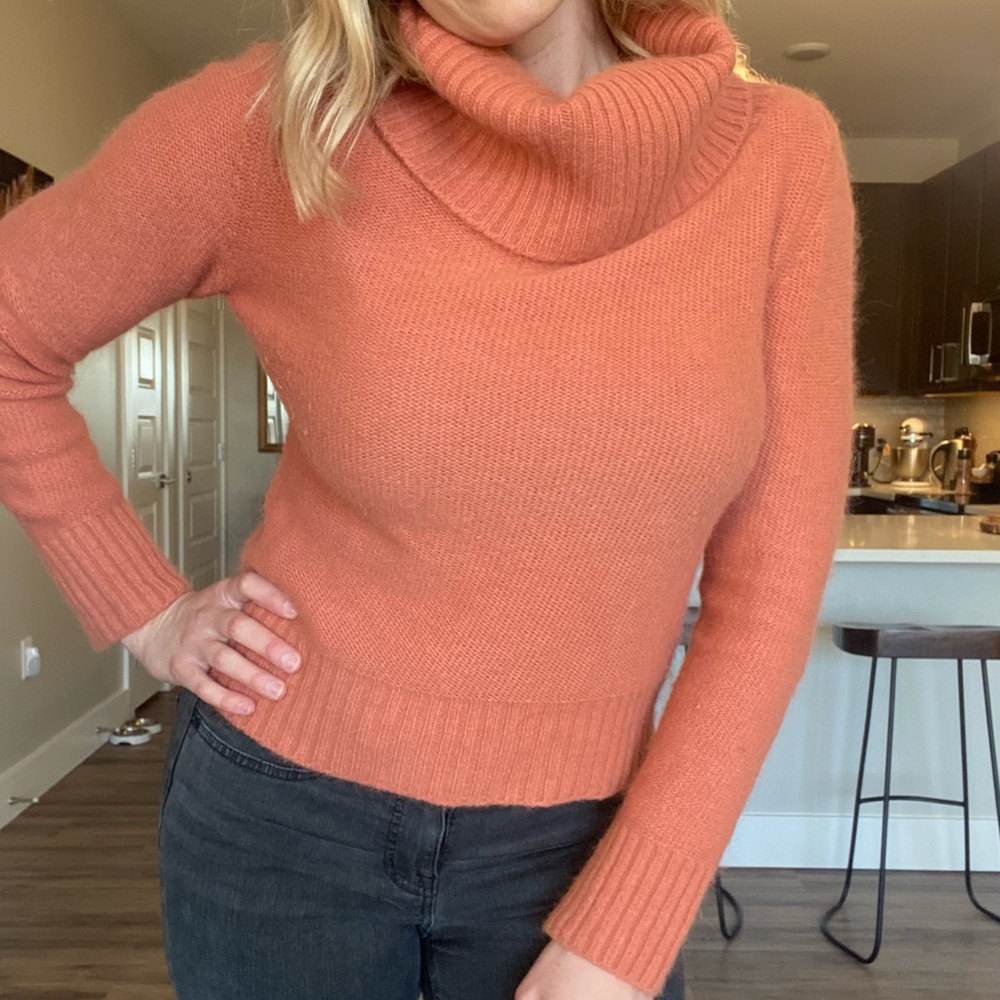 Coral Cowl Neck Sweater